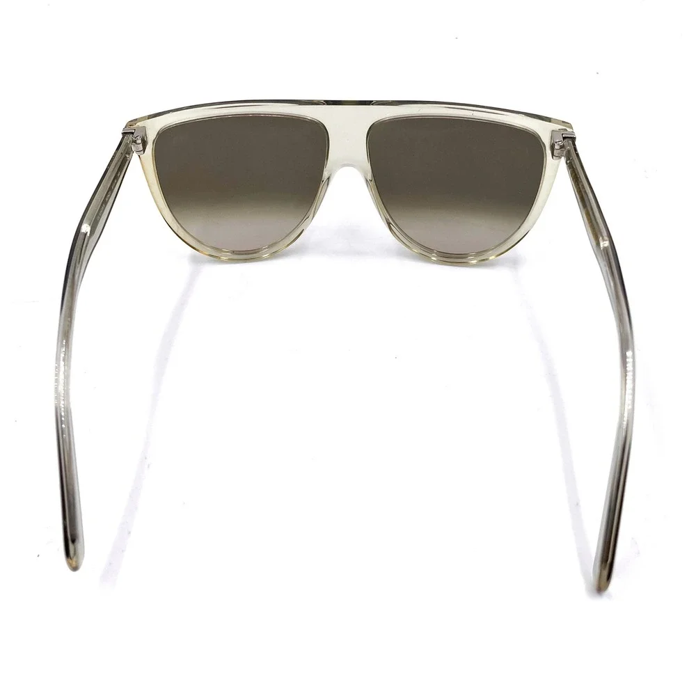 Celine Thin Shadow Sunglasses Oversized Flat Top Translucent Acetate‎ Gray